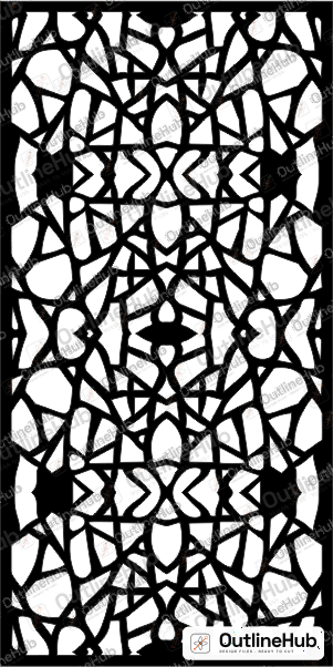 Abstract Mosaic Jaali Partition Panel: Jaali Panel laser cutting design – OutlineHub